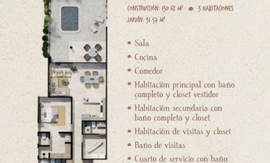 Departamento(Pent Garden Norte o Sur) en Venta en Najau en San Benito, Telchac