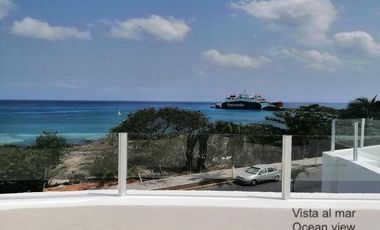Departamento con vista al mar desde terraza común, en Malecón venta, Cozumel