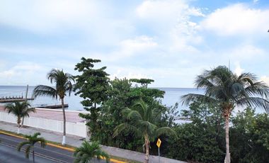 Departamento con vista al mar desde terraza común, en Malecón venta, Cozumel