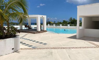 Departamento con vista al mar desde terraza común, en Malecón venta, Cozumel