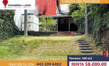 TERRENO EN RENTA EN COL. DEL PERIODISTA, MORELIA