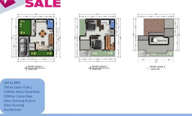 3 Lantai Rumah Batu Tipe 75 Udara Sejuk dan Dingin