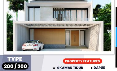 RUMAH BEBAS DESIGN TYPE 200 DI CEMARA KIPSA 5 KOMPLEK PEMDA