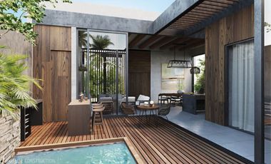 Hogar luminoso de dos niveles, con alberca y terraza privadas.