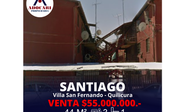 SANTIAGO / DEPTO VILLA SAN FERNANDO / QUILICURA  3D - 1B