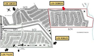 Lote perimetral de 405 mts2, ubicado dentro de La Cañada de Pilar, Barrio Los Arces.