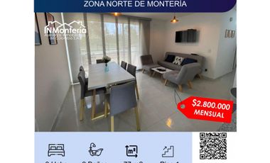 SE ARRIENDA  APARTAMENTO AMOBLADO EN ZONA NORTE DE MONTERIA