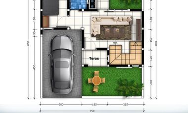 JUAL CEPAT BU! Villa Keluarga 2 Lantai Desain Futuristik Harga Anjlok