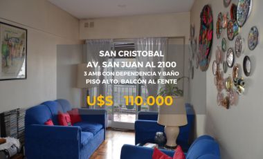 VENTA Departamento - San Cristobal- 3 amb con dependencia c/baño y Balcón. OPORTUNIDAD!