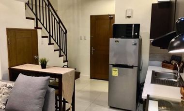 A0510 - Nicely Furnished 1 Bedroom Loft with Balcony For Rent in Eton Parkview Greenbelt Legazpi Village Makati