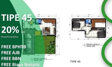 Rumah Dijual di Malang Tipe 45/77 View Katu Bebas Banjir