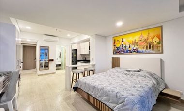 Venta aparta-suite con ACABADOS Y AMOBLADA en Cartagena Beach Resort.