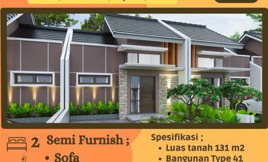 Hunian cantik semi furnish 100m dari jl utama godean