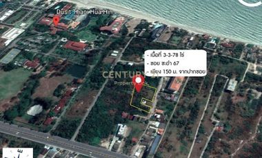Land for Sale! &ldquo;Huahin&rdquo; prime location at Soi Cha-am 67 only 200 m. from the beach/04-LA-62058