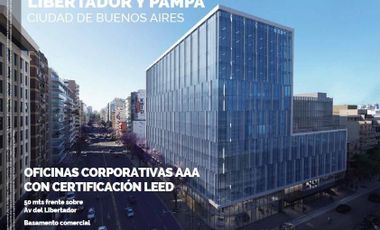 Oficina de 1575 m2, Planta Libre, Baños, Office, Terraza - Edificio corporativo AAA - Belgrano