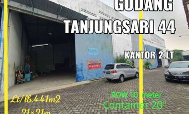 Dijual Gudang dan Kantor 2 lantai No Banjir di Tanjungsari, Surabaya