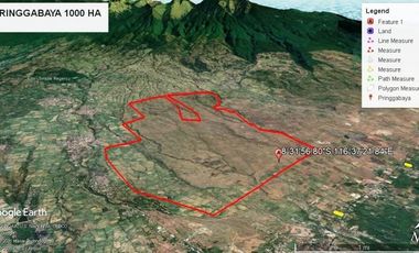 Tanah Kebun 100 ha Murah Cocok Untuk KEBUN JAGUNG Lombok