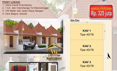 TERBARU! RUMAH MINIMALIS MODERN JAWA DI UTARA PRAMBANAN, HARGA MURAH