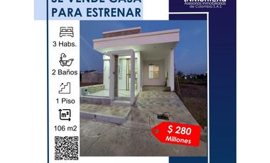 SE VENDE CASA PARA ESTRENAR EN ZONA ORIENTE