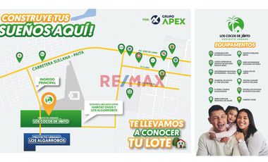 Descubre la oportunidad de invertir en terrenos ubicados en la exclusiva lotización de COCOS DE JIBITO🌴. Esta área destaca por su entorno tranquilo y