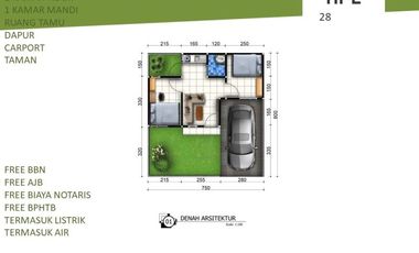 Promo Tipe 28/60 Rumah 5 Menit ke UNIKAMA Bisa KPR