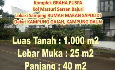 Jual Tanah Kavling 1000 m2 Graha Puspa kolonel masturi