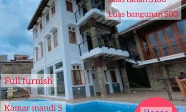 Jual Vila Lembang  LT 3180m² LB 500m² 6KT 5KM Full Furnish  6.9M Nego