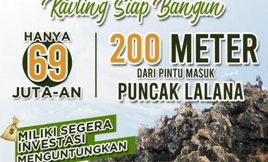 Investasi Tanah Kavling 200m dari Pintu Masuk Puncak Lalana, Bogor