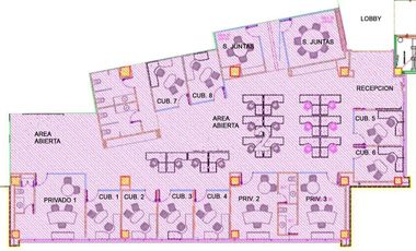 Oficina acondicionada en renta de 479m2 en zona Santa María