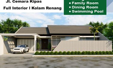 Rumah premium mewah dan besar ada kolam renang di komplek pemda