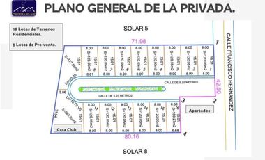 TERRENO EN PREVENTA PASO DE PERULES PRIVADA
