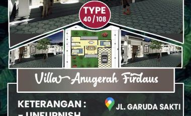 DIJUAL RUMAH MINIMALIS INDENT TYPE 40/108 DI JL.GARUDA SAKTI