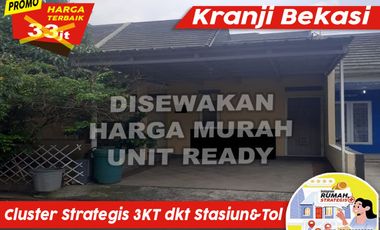 Disewa Cluster Kranji Strategis Lengkap dkt Jl Raya Stasiun Tol ke Jakarta