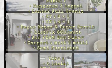 1855. Dijual Rumah Usaha dan Rumah Wallet Jl Diponegoro Bojonegoro