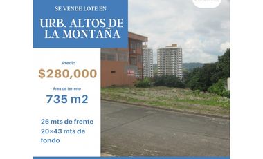 SE VENDE LOTE EN EL BOSQUE DE 735MT2 - ALTOS DE LA MONTAÑA