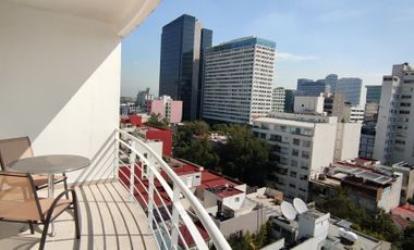 Departamento amueblado en Polanco con 2 recamaras y balcón
