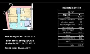 Departamentos en Preventa, Torre Designo, Bosque Real