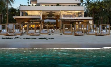 Departamento con club de playa frente al mar en pre-construccion en  Cancun.