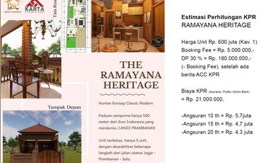 RUMAH KLASIK MODERN DEKAT CANDI PRAMBANAN, COCOK UNTUK KELUARGA HARGA MURAH