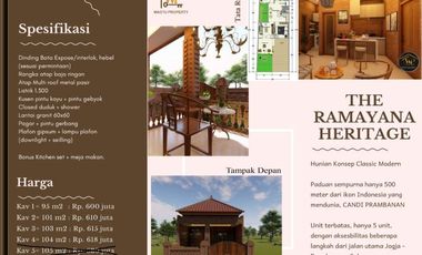 RUMAH KLASIK MODERN DEKAT CANDI PRAMBANAN, COCOK UNTUK KELUARGA HARGA MURAH