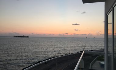 Depa de 3 recamaras con 3 baños completos climatizados y amueblado cuenta con alberca, vista al mar y a la isla de sacrificios en el piso 4.de a 128 m2 y 7:30 mts de frente al boulevard Manuel Ávila Camacho .