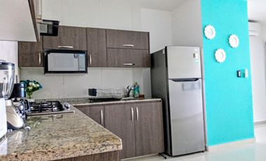 Depa de 3 recamaras con 3 baños completos climatizados y amueblado cuenta con alberca, vista al mar y a la isla de sacrificios en el piso 4.de a 128 m2 y 7:30 mts de frente al boulevard Manuel Ávila Camacho .