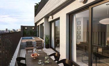 Semipiso al frente 4 ambientes - balcón terraza con piscina y parrilla - cochera - en construcción