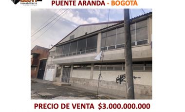 **VENTA DE BODEGA  1.927 M2  PUENTE ARANDA - BOGOT