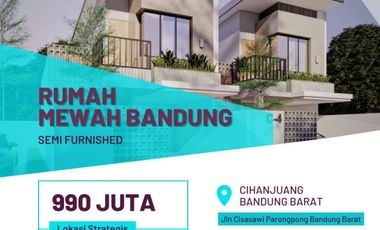 Rumah baru semi furnished dekat tol Pasteur Bandung kota 900 Jutaan