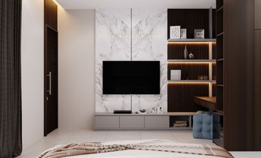 RUMAH BEBAS DESIGN FULL INTERIOR DAN KOLAM RENANG DI KOMPLEK PEMDA PEKANBARU