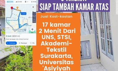 Rumah Kost Kontrakan 17 Kamar Belakang UNS Solo