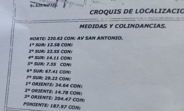 Venta Terreno Xahuento sobre avenida San Antonio Tultepec