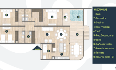 Departamentos(3R) en Venta en Marcrisanto en San Cristanto, Yuc.