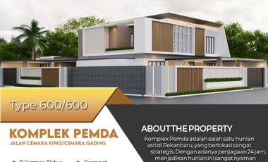 rumah tipe 600 full interior dan kolam renang di komplek pemda